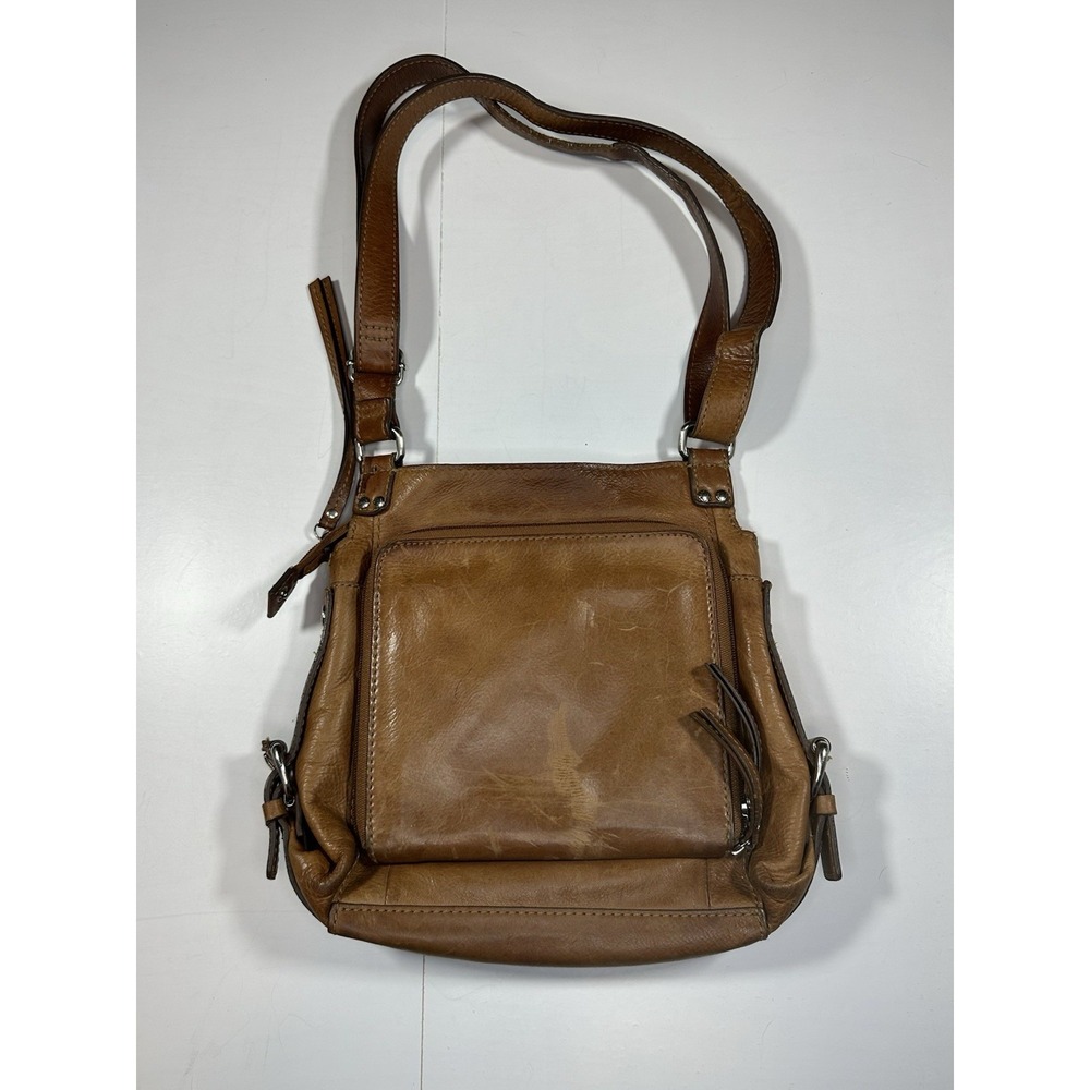 Fossil Flap Saddle Crossbody Bag Organizer Soft Tan Brown Leather 75082